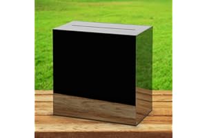 HXEZOC Black Acrylic Wedding Card Box Clear DIY Card Boxes Gift Card Box Money Box Holder for Wedding Reception Anniversary Birthday Party Baby Shower Graduation Decorations (10 x 10 x 5.5 inch)
