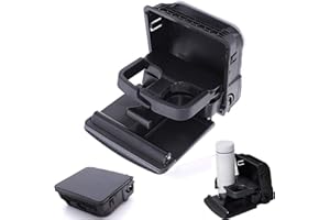 GOFORJUMP OEM Nuevo Negro apoyabrazos Trasero Consola Central Copa Bebida Agua Vidrio Titular para V/W J/ETTA G/olf GTI MK5 MK6 1K0862532 / 1KD862533