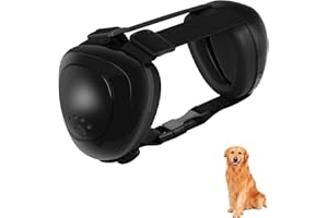 BERGWERK Hunde Ohrschützer für Gehörschutz, 29dB NRR Hundeohrschützer für Lärmschutz Noise Cancelling Kopfhörer (Schwarz-XL)