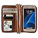Produktbild HARRMS Samsung Galaxy S6 Leder Hülle Flip Case Handytasche und Brieftasche mit Standfunktion Kredit Karten Fach mit Unsichtbarem Magnet, Braun