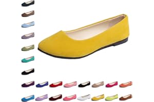 Hwalleum Women's Ballet Flats, Womens Simple Casual Flat Shoes Solid Color Pumps Ladies Girls Dolly Ballet Ballerina Work Smart Office Formal Comfort Pointed Toe Slip On Flats Shoes