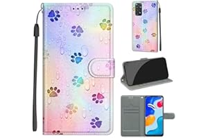 KENHONER Funda Xiaomi Redmi Note 11 Carcasa, Case Redmi Note 11S Funda Libro con Tapa Piel Case Flip Cuero,Cierre Magnético Antichoque - Huella