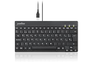 Perixx PERIBOARD-426 Mini Teclado de Perfil bajo con Cable USB, Negro, Layout Español