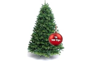 SUPERGIFT.COM 7FT/2.1M Classic Artificial Christmas Tree Xmas Realistic Natural Green Branches with Solid Metal Leg