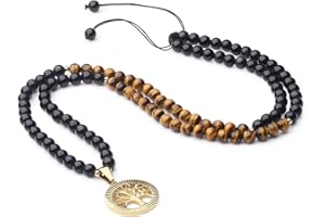COAI Collier Mala 108 Perles Arbre de Vie Ajustable