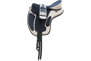 WILD RACE Freemax Sattel Baumloser Sattel/Treeless Saddle Freemax Saddle (17.5", (Beige-Black)