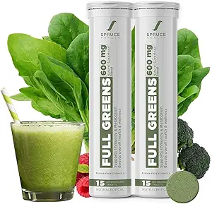 Spruce Health Full Green Wholefood Multivitamin for Immunity Building, Detox and Gut Health with Real Antioxidant Greens, Zinc, B Complex, Iron and 600mg Superfood and Anti Oxidant Blend