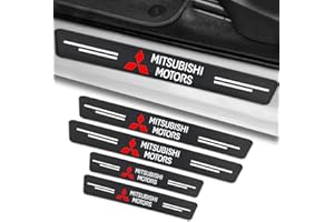 BIGROUP 4Pezzi Protezione del Davanzale Della Portiera dell'auto per Mitsubishi, Protezione Gradino Porta, Adesivo Soglia Porta in Fibra di Carbonio Antigraffio