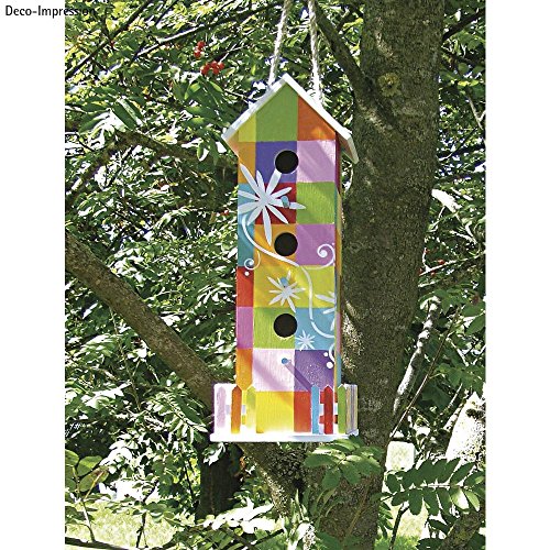 RAYHER 6178400 Vogelhaus mit Gartenzaun, 19 x 16 x 44 cm - 2