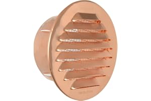 La Ventilazione GTR80R Griglia Tonda da Incasso, Rame, 76 mm