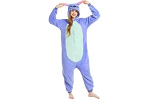 Kitimi Pijama de Animales Onesie Disfraz Adulto Pijama Entero Cosplay Traje de Disfraz Animal para Disfraces de Carnaval Fiesta de Halloween Ropa de Dormir Navidad Mujer y Hombre