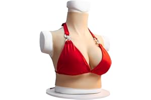 TAUZVEOK Faux Sein Silicone,Prothese Mammaire Liquide Silicone,Seins Artificiels Homme Soutien Gorge Seins Travesti pour Crossdressers Mastectomy Prothèse,Marron,Silicone B