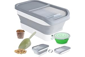 Wuciray Dog Food Storage Dog Food Container 5-10 kg Food Bin Storage Box Foldable with Lid Spoon Measuring Cup Dog Food Box Dog Food Container Food Container Dog Food Box