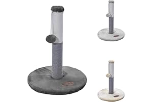 PATAM Tiragraffi per Gatti con Pallina, Graffiatoio in Sisal, Pallina Grigio Scuro