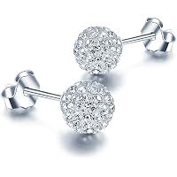 Amor Ohrstecker Aus 925 Sterling Silber – Mit Zirkonia-Steinen, Rhodiniert, 9 X 9 Mm, In Schmuckbox, Perfektes Geschenk