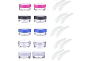 AEUEZXX Contenitori Vuoti Trasparenti, 10 Pcs Contenitori per Crema 10 Pcs Mini Spatola, Contenitori per Cosmetici, Contenitori per Campioni da Viaggio, Spatola per Trucco, Maschera Spatola