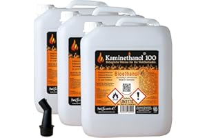 ‎KAMINETHANOL 30 L Bioethanol 100% Ethanol 30 Liter Bio Alkohol 10 L Kanister Kamin Ausgießer