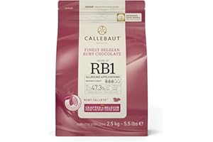 ‎CALLEBAUT CALLEBAUT Receipe RB1 - Ruby Kuvertüre Callets, Pinke Schokolade, 47,3 % Kakao, 2,5 kg - 1er Pack