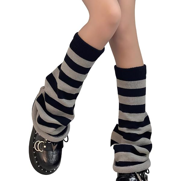 XEPST Lolita Jambières Harajuku Jambières Kawaii Jambières en tricot Lolita Chaussettes gothiques Couvre-jambes Kawaii Chaussettes d'hiver pour femmes et filles, gris, taille unique, Gris