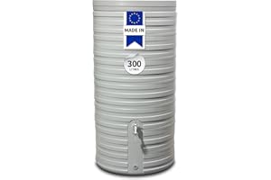 GARANTIA Nordic Récupérateur d’Eau de Pluie 300L Gris Clair avec Couvercle – Cuve Design et Durable pour Jardin, terrasse et extérieur – Réservoir d’Eau Pluie écologique