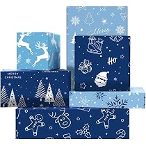 Christmas Wrapping Paper Sheets - 40 Precut Sheets Christmas Wrapping Paper - Christmas Paper Gift Sheets (30\" X 20\") - 8 Unique Patterns Of Holiday Wrapping Paper, 40 Sheets (48 Sheets