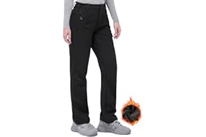 33,000ft Womens Hiking Pants Waterproof Walking Trousers Thermal Fleece Lined Ladies Winter Outdoor Windproof Warm Softshell Hiking Fishing Ski Snow Pants
