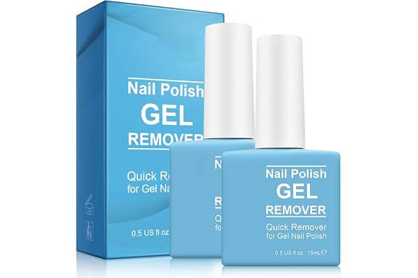 Dissolvant de Vernis à Ongles en Gel Paquet de 2, Gel Remover Vernis Professionnel, Enlève Facilement et Rapidement le Vernis Gel, ne Blesse Pas les Ongles