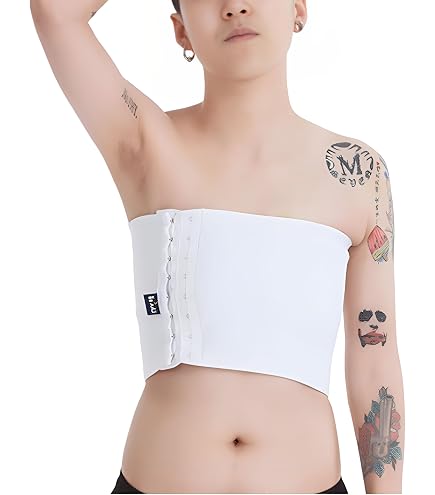 Raccoglitore Petto Yolispa - Reggiseno Compressione Per FTM, Tomboys, Cosplay, Bianco Taglia Unica - Foto 7