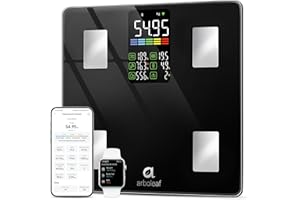 Smart Scales for Body Weight & Fat, arboleaf Bluetooth Bathroom Scales Weighing Scales with APP, High Precision Body Fat Scales Digital for BMI, 14 Body Composition Metrics, 500lb/227kg