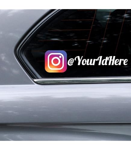 thumbnail image 2 of Custom Vinyl Decal – Your Instagram Username – Car Bumper Or Window Sticker – Choose Color & Finish 2 of 4