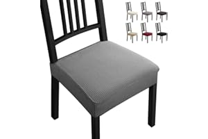 BalladHome Housse de Chaise 4 pièces Housse de Salle à Manger pour Un Ajustement Universel - Couverture Spandex Couvertures de Chaise Amovible très Facile à Nettoyer et Durable (Paquet de 4, Gris) -B
