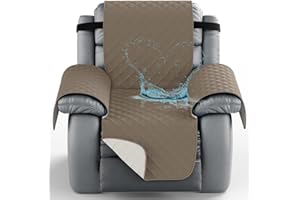 YNJJKA Reclining Chair Cover Sofa Covers Recliner 4 3 2 1 Seater Protector Waterproof for Armchair Chair, Non-Slip Fabric Couch Armchairs Protectors Pets(2135,1 SEATER 30")