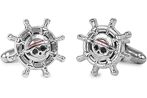 Gemelolandia Spinki do mankietów do koszul One Piece Timon Anime | dla mężczyzn i chłopców | prezenty na wesela | komunię | chrzciny i inne wydarzenia, unico, Mosiądz, Bez kamienia