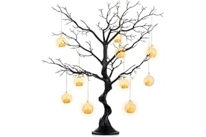 ‎SZIQIQI Sziqiqi Künstlicher Deko Baum Wunschbaum Weihnachtsbaum für Tische Hochzeit Party, Perfekt für Ostern Erntedankfest Home Festival Party Weihnachten Hochzeit Empfangstisch Deko, Schwarz