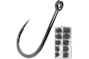 FLZONE Anzuelos de Pesca,500 Piezas Ganchos de Pesca Anzuelos de Púas 3# -12# Anzuelos de Mar con Caja de Almacenamiento para Seguimiento de Peces