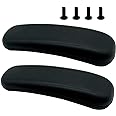 Wimdoyily Office Chair Arm Replacement Armrest Pads (Set of 2) Oval Shaped Office Chair Parts Arm Rest for Desk Chair with Mounting Hole Patterns Screws