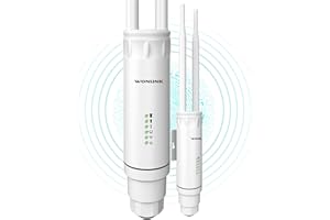 WONLINK Outdoor Punto de Acceso Inalámbrico 1200Mbps Antena WiFi Exterior Doble Banda 5G/2.4GHz Amplificador Señal WiFi para Exteriores, Resistente al Agua, PoE de 24V, Ideal para Wi-Fi de jardín
