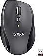 Logitech M705 Marathon Wireless Mouse, 2.4 GHz with USB Unifying Mini-Receiver, 1000 DPI Laser Grade Tracking, 7-Buttons, Extra Thumb Buttons, 3-Year Battery Life, PC / Mac / Laptop - Black
