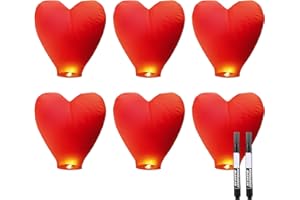 ZEBQRPHIO 8 Pack Chinese Sky Lanterns, Romantic Wishing Lanterns for Couples, Sky Lanterns to Release in Memory, Paper Lanterns for Weddings, Proposals and Outdoor Celebrations
