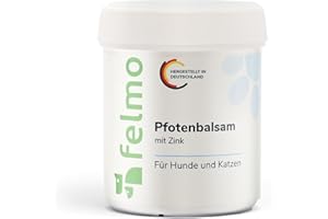 FELMO Pfotenbalsam für Hunde & Katzen (130ml) – Zinkhaltiger Pfotenschutz für Hundepfoten und zur Pflege beanspruchter Katzenpfoten - gegen trockene und rissige Pfoten - geruchsneutral und parabenfrei