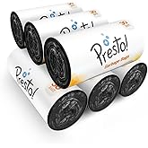 Amazon Brand - Presto! Garbage Bags | Medium | 180 Count | 30 Bags X 6 Rolls | 19 X 21 Inches | For Dry & Wet Waste | Black