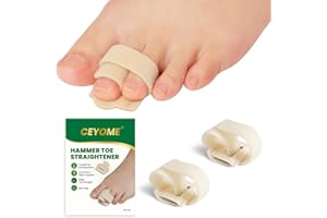 CEYOME Hammer Toe Straightener - 2 Pcs Broken Toe Wraps for Women & Men,Hammer Toe Corrector, Toe Splint Relief for Correcting, Broken Toes, Crooked Toes & Overlapping Toes (Beige)