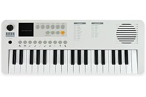 Axus Tragbares 37 Mini-Keyboard In Arktisweiß – Lustiges E-Piano Für Anfänger, Usb-C Oder Batteriebetrieb