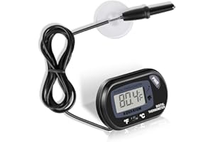 NEPTONION Aquarium Thermometer LCD Digital Aquarium Thermometer with Suction Cup Fish Tank Water Terrarium Temperature for Fish and Reptiles Like Lizard and Turtle