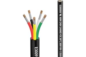 MATUGAJP 14awg 5×2mm² Filo 5 conduttori cavo di prolunga 10metri UL2464 Tensione 5/12/24/300V Filo di rame stagnato a trefoli di rame senza ossigeno Cavo di bassa tensione per LED Strisce Lampade Automotive