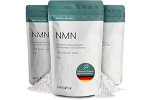 NMNeotes – 3 × 30 g | Polvo ultrapuro de NMN >99%, sin aditivos – Materia prima certificada, analizada en laboratorio alemán para uso en investigación | neotes