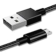 World biz Micro USB Cable, 1M Micro USB Android 3.1A Fast Charger Cable Nylon Braided USB Micro Cord Compatible for Samsung S7/S6,Kindle Fire,Tablets,PS 4 Controller, Android Devices (Black)