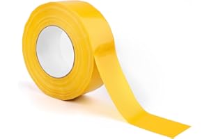 LUTER Cinta de Marcar, 70,1mx5cm Cinta Deportiva Amarilla Durable Cinta para Marcar Campo de Baloncesto para Cancha de Bádminton Cancha de Tenis Cancha de Pickleball al Aire Libre (Amarillo)