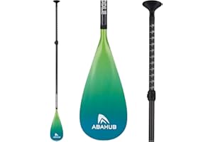 Abahub Pagaia SUP Carbonio con Borsa da Paddle Remi Telescopica Stand Up Paddle per Tavola Surf SUP, Albero in Carbonio da 170-218 cm Lama in Plastica Nero/Grigia/Blu/Arancione/Rossa/Gialla