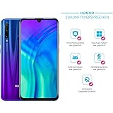 HONOR 20 Lite 128 GB Smartphone BUNDLE mit 32MP AI Selfie Kamera (6,21 Zoll), AI Triple Kamera, Dual-SIM, Android 9.0) Phantom Blue + gratis Flip Cover [Exklusiv bei Amazon] - Deutsche Version